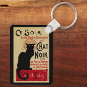  Art Nouveau, Ce Soir Chat Noir Black Cat Sleutelhanger (Achterkant)