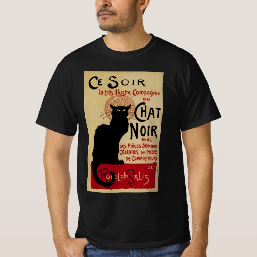  Art Nouveau, Ce Soir Chat Noir Black Cat T-shirt (Voorkant)
