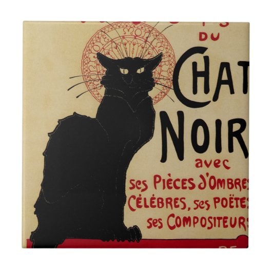  Art Nouveau, Ce Soir Chat Noir Black Cat Tegeltje (Voorkant)