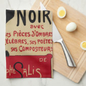  Art Nouveau, Ce Soir Chat Noir Black Cat Theedoek (Quarter Fold)