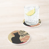  Art Nouveau, Ce Soir Chat Noir Black Cat Zandsteen Onderzetter (Zijkant)