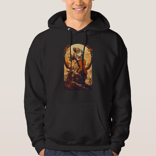 Art Nouveau Cello Girl Beautiful Cello Player Hoodie (Voorkant)