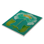 Art Nouveau ceramic firepkace Wall Tile Tegeltje (Zijkant)