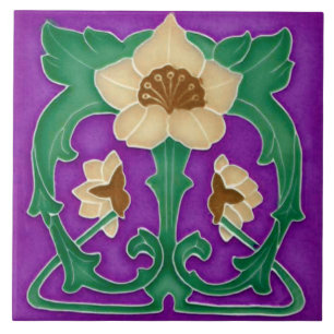 Art Nouveau Ceramic Fireplace Wall Tegel Tegeltje