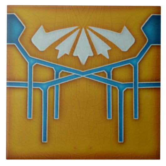 Art Nouveau Ceramic Fireplace Wall Tegel Tegeltje (Voorkant)