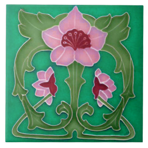 Art Nouveau Ceramic Fireplace Wall Tegel Tegeltje