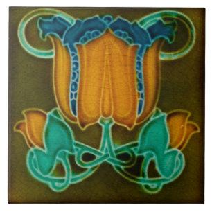 Art Nouveau Ceramic Fireplace Wall Tegel Tegeltje