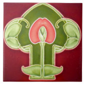 Art Nouveau Ceramic Fireplace Wall Tegel Tegeltje (Voorkant)