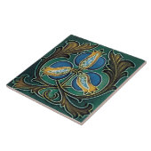 art nouveau ceramic fireplace wall tile mural tegeltje (Zijkant)