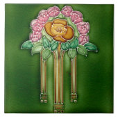 Art Nouveau Ceramic Fireplace Wall tile Tegeltje (Voorkant)