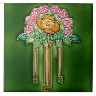 Art Nouveau Ceramic Fireplace Wall tile Tegeltje