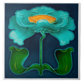 Art Nouveau Ceramic Fireplace Wall tile Tegeltje (Voorkant)