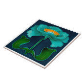 Art Nouveau Ceramic Fireplace Wall tile Tegeltje (Zijkant)