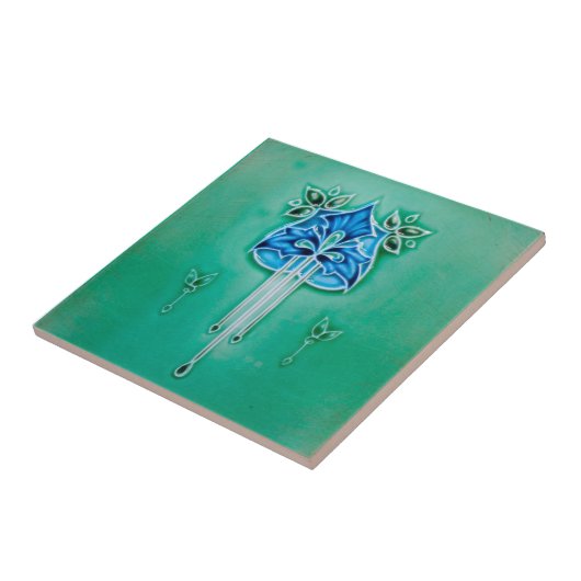 Art Nouveau Ceramic Fireplace Wall tile Tegeltje (Zijkant)