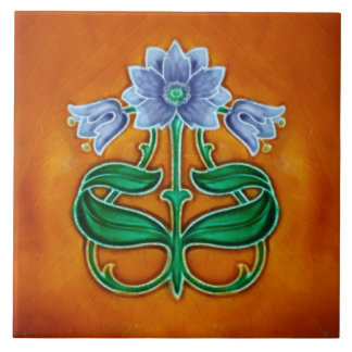 Art Nouveau ceramic fireplace wall tile Tegeltje