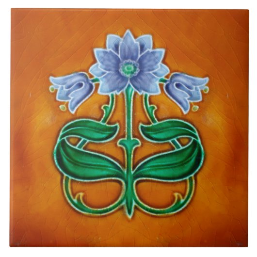 Art Nouveau ceramic fireplace wall tile Tegeltje (Voorkant)