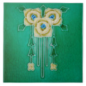 Art Nouveau Ceramic Fireplace Wall tile Tegeltje (Voorkant)