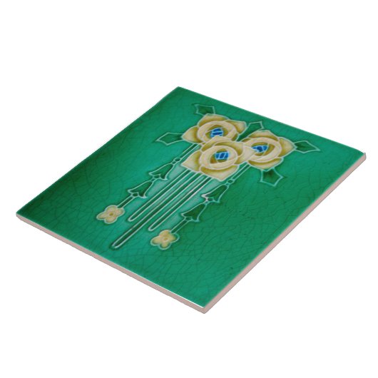 Art Nouveau Ceramic Fireplace Wall tile Tegeltje (Zijkant)