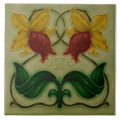 Art Nouveau ceramic fireplace wall tile Tegeltje (Voorkant)