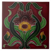 Art Nouveau Ceramic Fireplace Wall Tile Tegeltje (Voorkant)