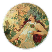Art Nouveau Ceramic Knob. Keramische Knop (Voorkant)