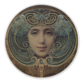 Art Nouveau Ceramic Knob. Keramische Knop (Voorkant)