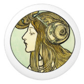 Art Nouveau Ceramic Knob. Keramische Knop (Voorkant)