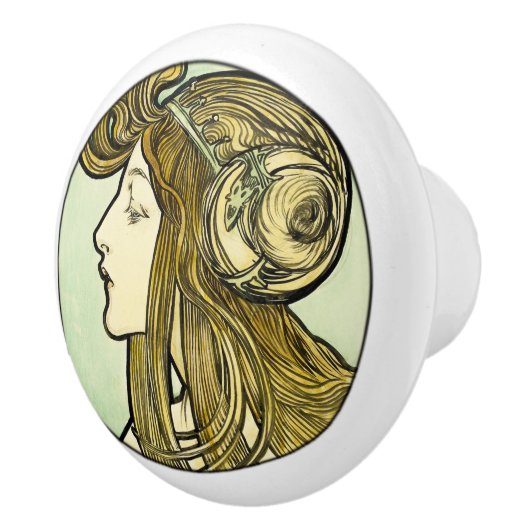 Art Nouveau Ceramic Knob. Keramische Knop (Rechts)