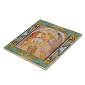 Art Nouveau Ceramic Tile Alphose Mucha Design 11 Tegeltje (Zijkant)