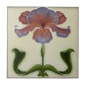 Art Nouveau Ceramic Tile - Lila ventilator Tegeltje (Voorkant)