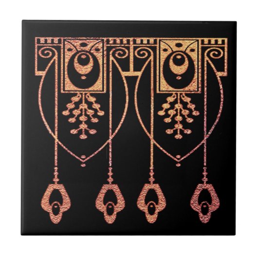 Art Nouveau Ceramic Tile (stijl 1) Tegeltje (Voorkant)