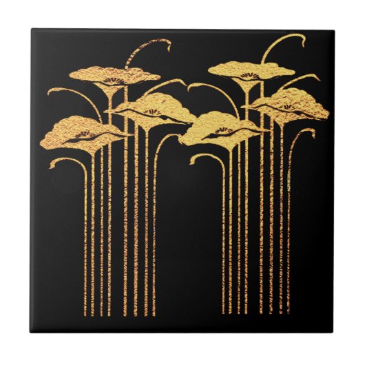 Art Nouveau Ceramic Tile. (Stijl 3) Tegeltje (Voorkant)