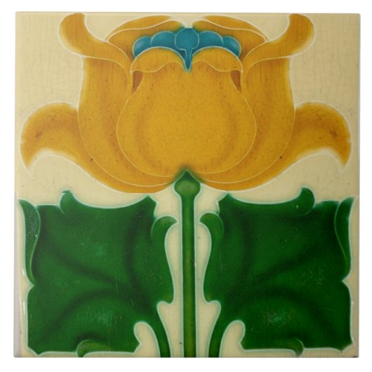 Art nouveau ceramic tile tegeltje (Voorkant)