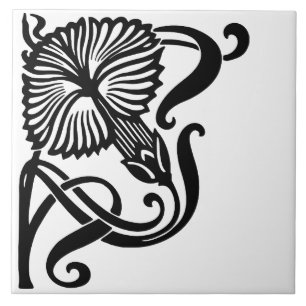 Art Nouveau Ceramic Tile Tegeltje