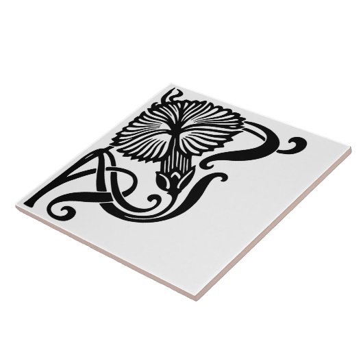 Art Nouveau Ceramic Tile Tegeltje (Zijkant)