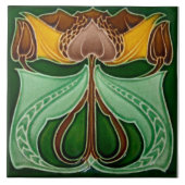 Art Nouveau ceramic tile Tegeltje (Voorkant)