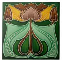 Art Nouveau ceramic tile