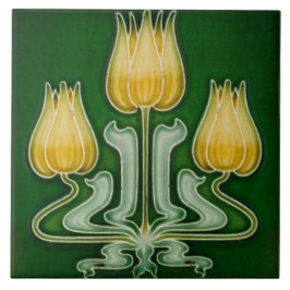 Art nouveau ceramic tile tegeltje