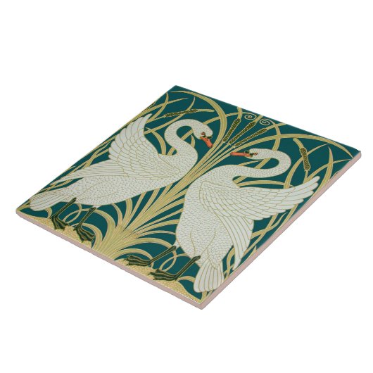 Art nouveau ceramic tile tegeltje (Zijkant)