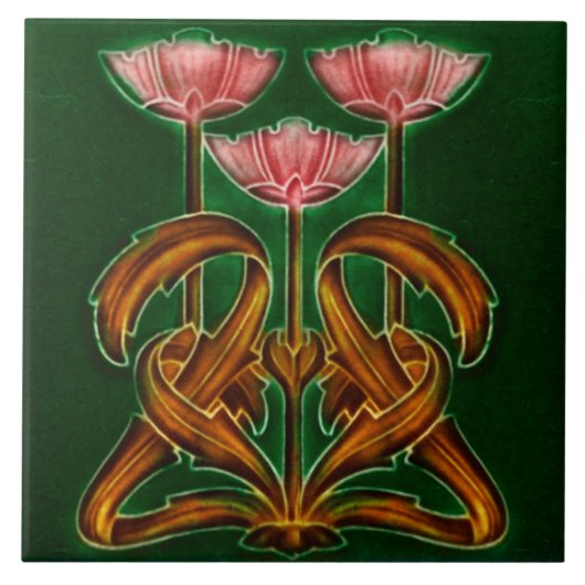Art Nouveau Ceramic tile Tegeltje (Voorkant)