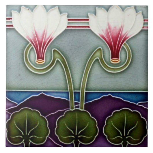 Art nouveau ceramic tile tegeltje (Voorkant)