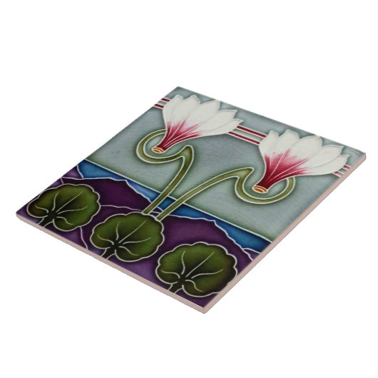 Art nouveau ceramic tile tegeltje (Zijkant)