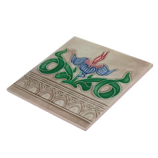 Art Nouveau ceramic tile Tegeltje (Zijkant)