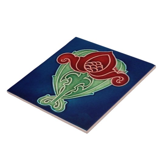 Art Nouveau ceramic tile Tegeltje (Zijkant)