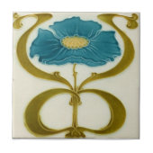 Art nouveau ceramic tile tegeltje (Voorkant)