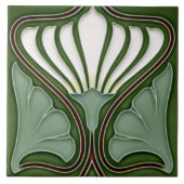 Art Nouveau Ceramic Wall fireplace Tile Tegeltje (Voorkant)