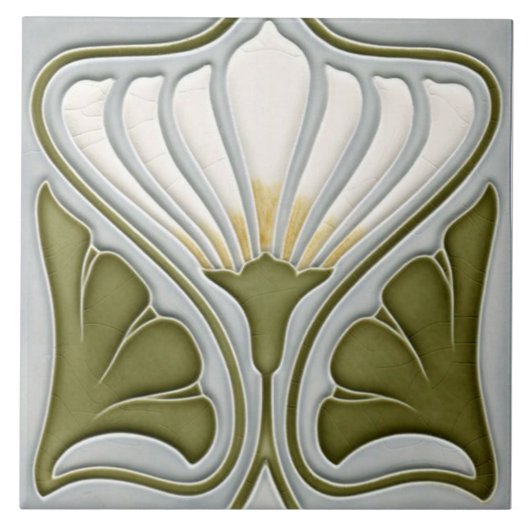 Art Nouveau Ceramic Wall Tile Tegeltje (Voorkant)