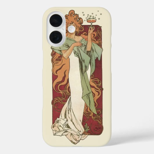 art nouveau, champagne van Alphonse Mucha Case-Mate iPhone Case (Achterkant)