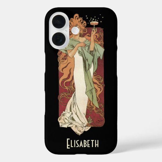 art nouveau, champagne van Alphonse Mucha Case-Mate iPhone Case (Achterkant)