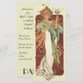 art nouveau, champagne van Alphonse Mucha Kaart (Voorkant / Achterkant)